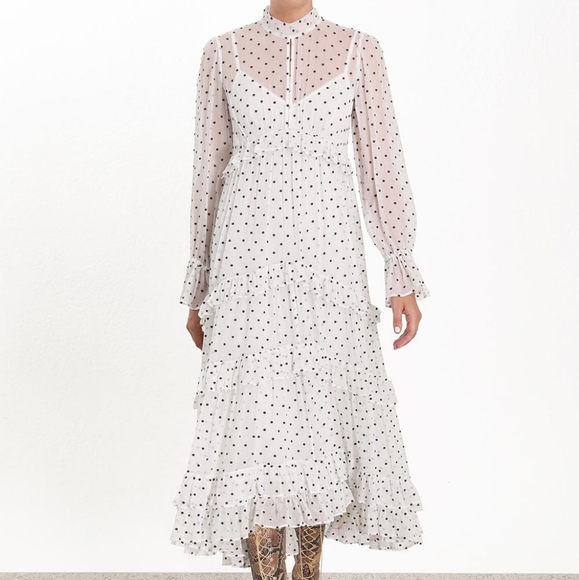 zimmermann white polka dot dress